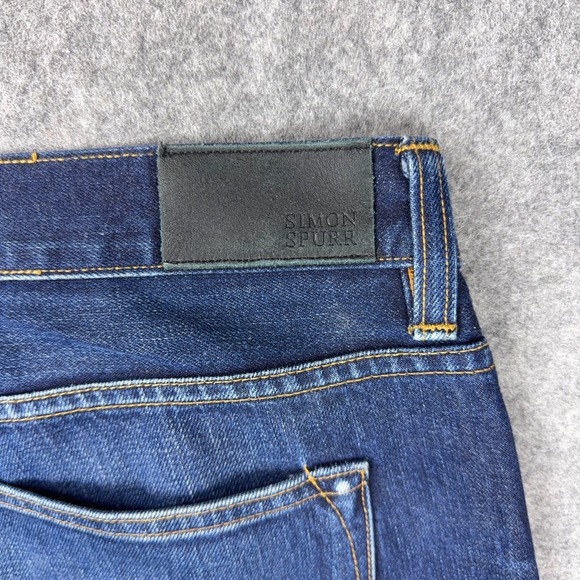 Simon Spurr Jeans Mens 38x32 Blue Selvedge Denim Resin Rinse Straight Leg USA - Picture 12 of 15